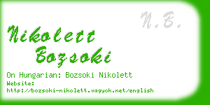 nikolett bozsoki business card